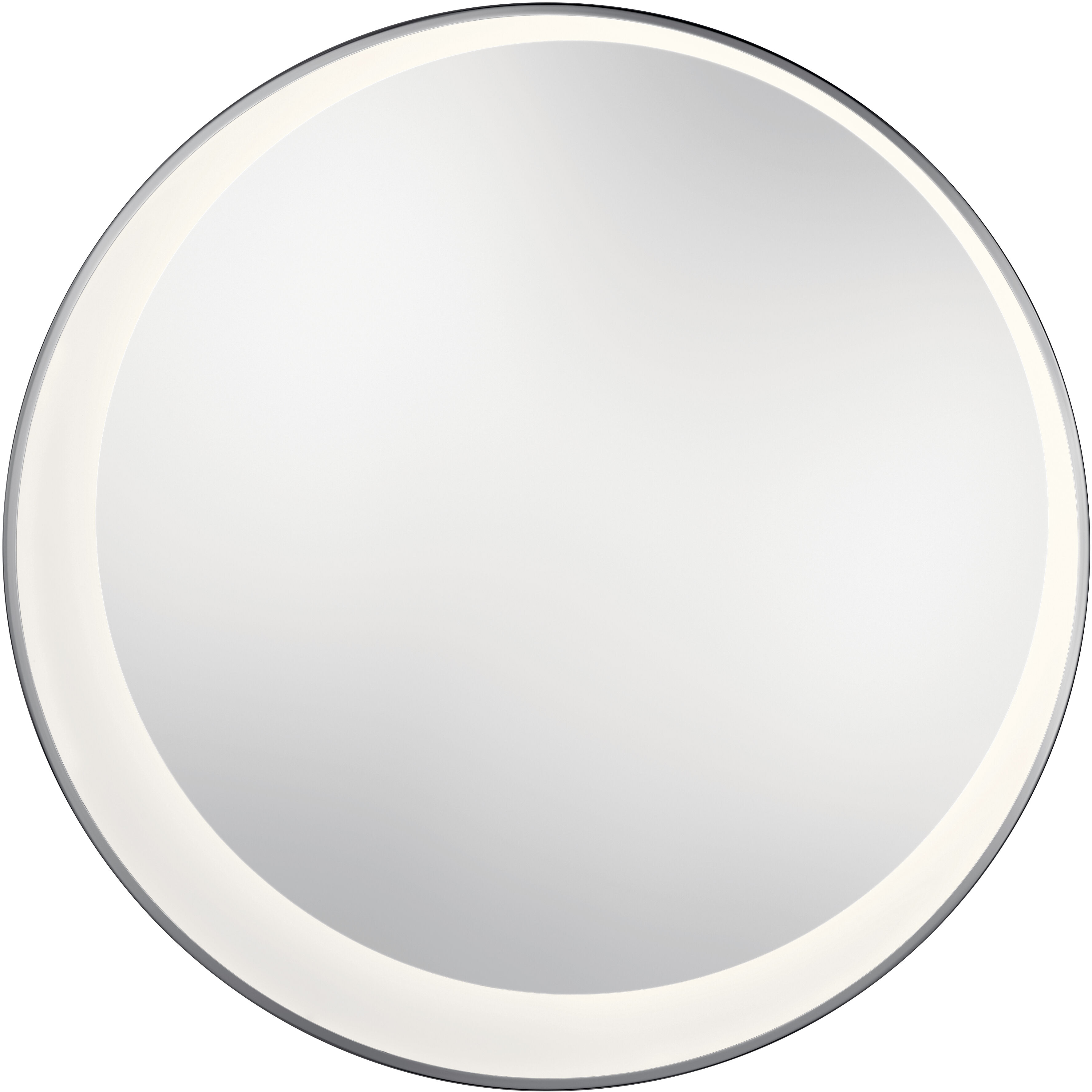 Optice 30 X 30 inch Chrome Wall Mirror, Offset Round
