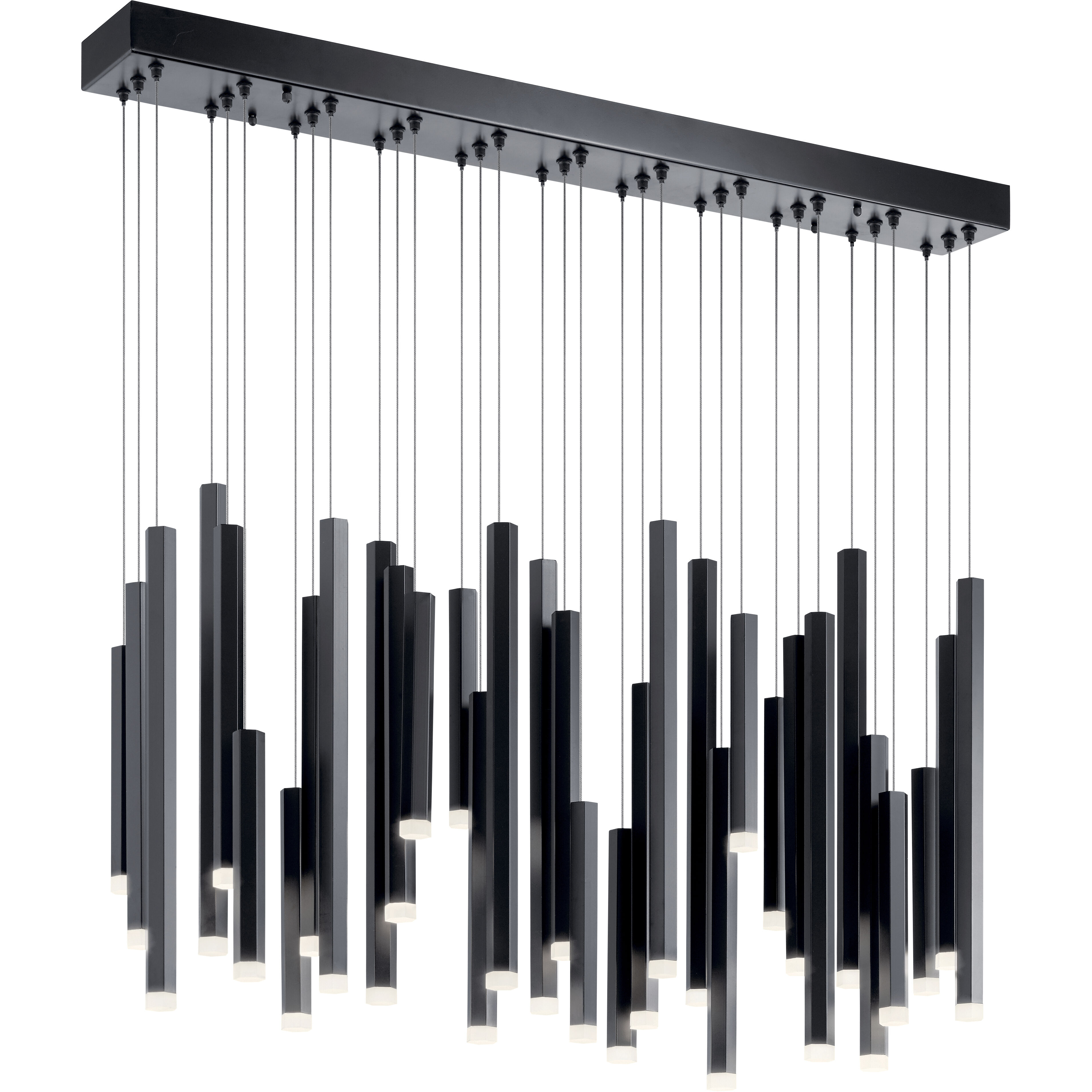 Soho LED 5 inch Black Chandelier Ceiling Light, Linear (Single)