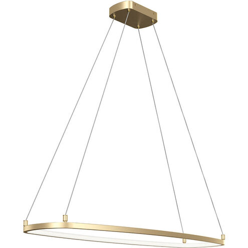 Koloa LED 41 inch Champagne Gold Chandelier Ceiling Light, 1 Tier Medium