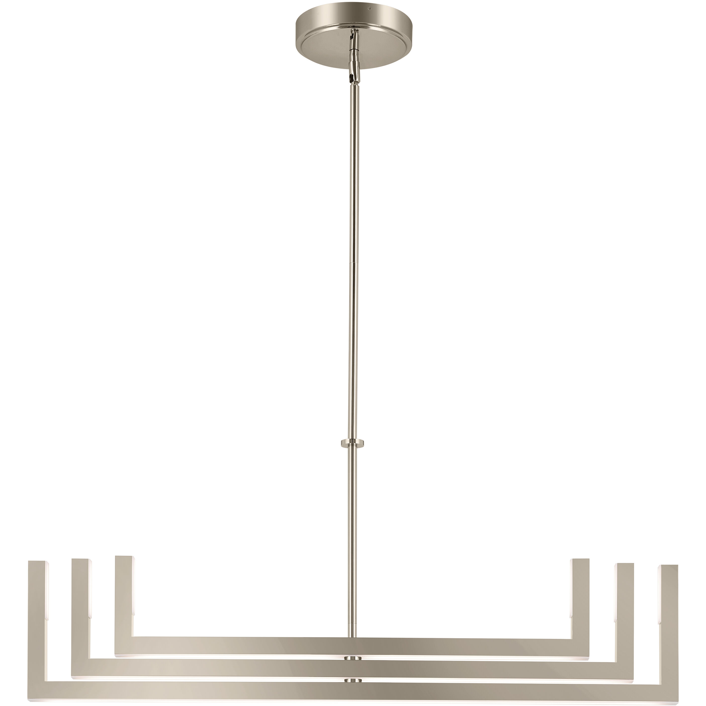 Priam LED 38 inch Polished Nickel Chandelier Ceiling Light, Medium