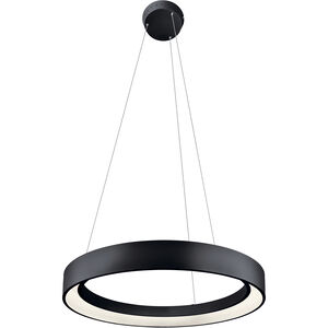 Fornello LED 24 inch Textured Black Chandelier Round Pendant Ceiling Light