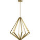 Everest LED 32 inch Champagne Gold Chandelier Ceiling Light, 1 Tier Large