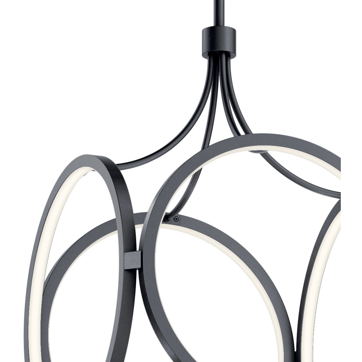 CIRI LED 14 inch Matte Black Pendant Ceiling Light in Chrome and White