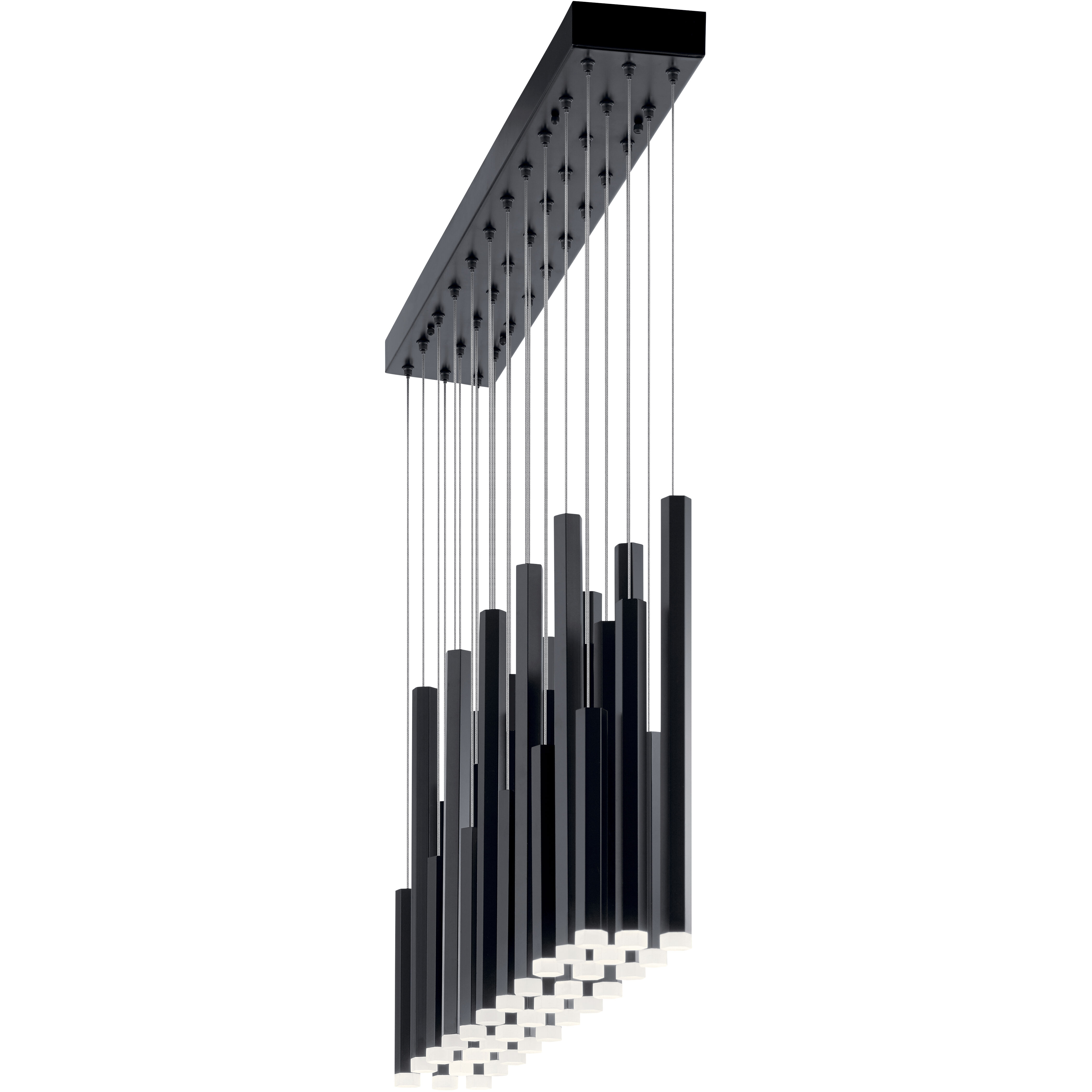 Soho LED 5 inch Black Chandelier Ceiling Light, Linear (Single)