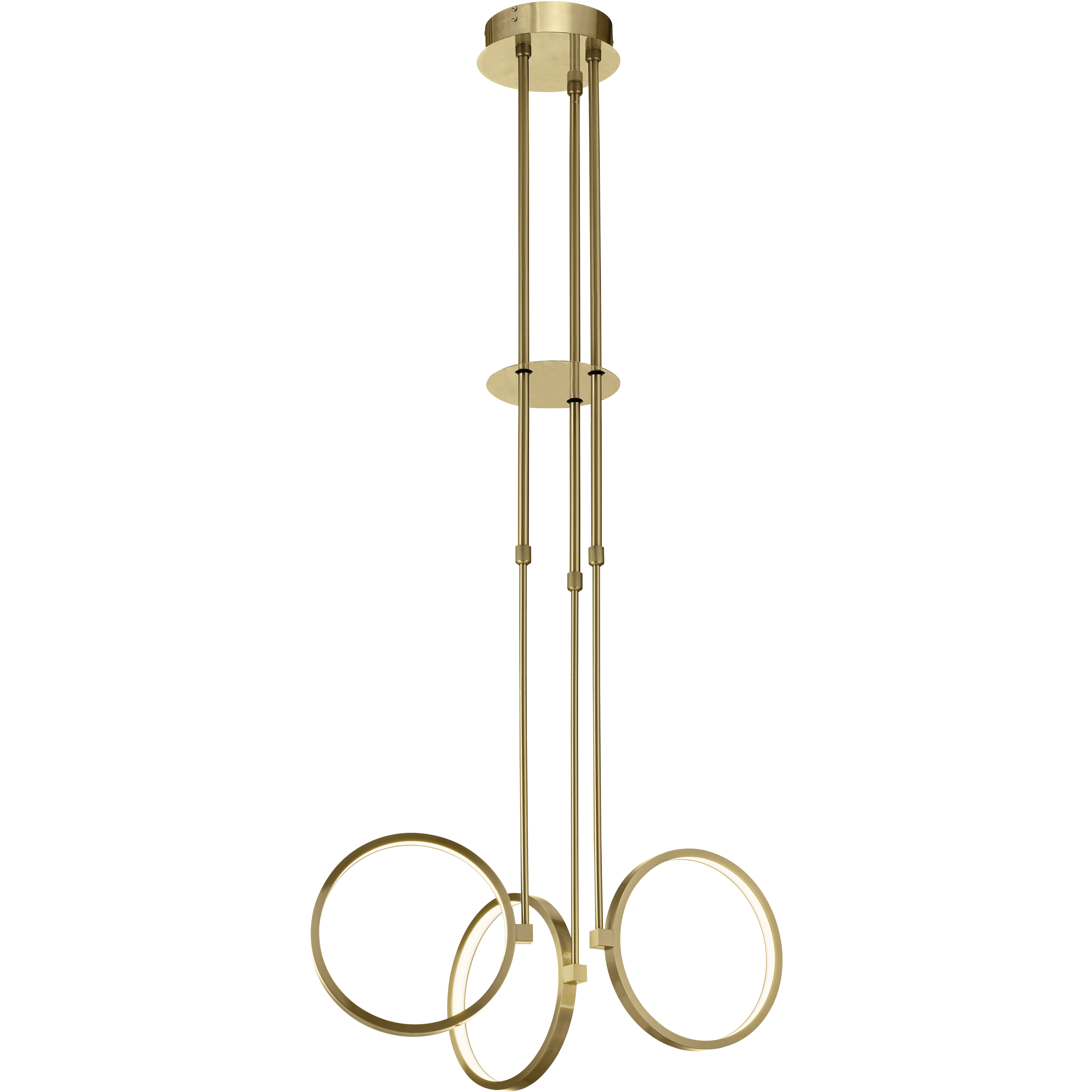 Bonham LED 18.75 inch Champagne Gold Chandelier Ceiling Light, 1 Tier Large