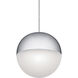 Moonlit LED 7.75 inch Chrome Pendant Ceiling Light in Chrome and White
