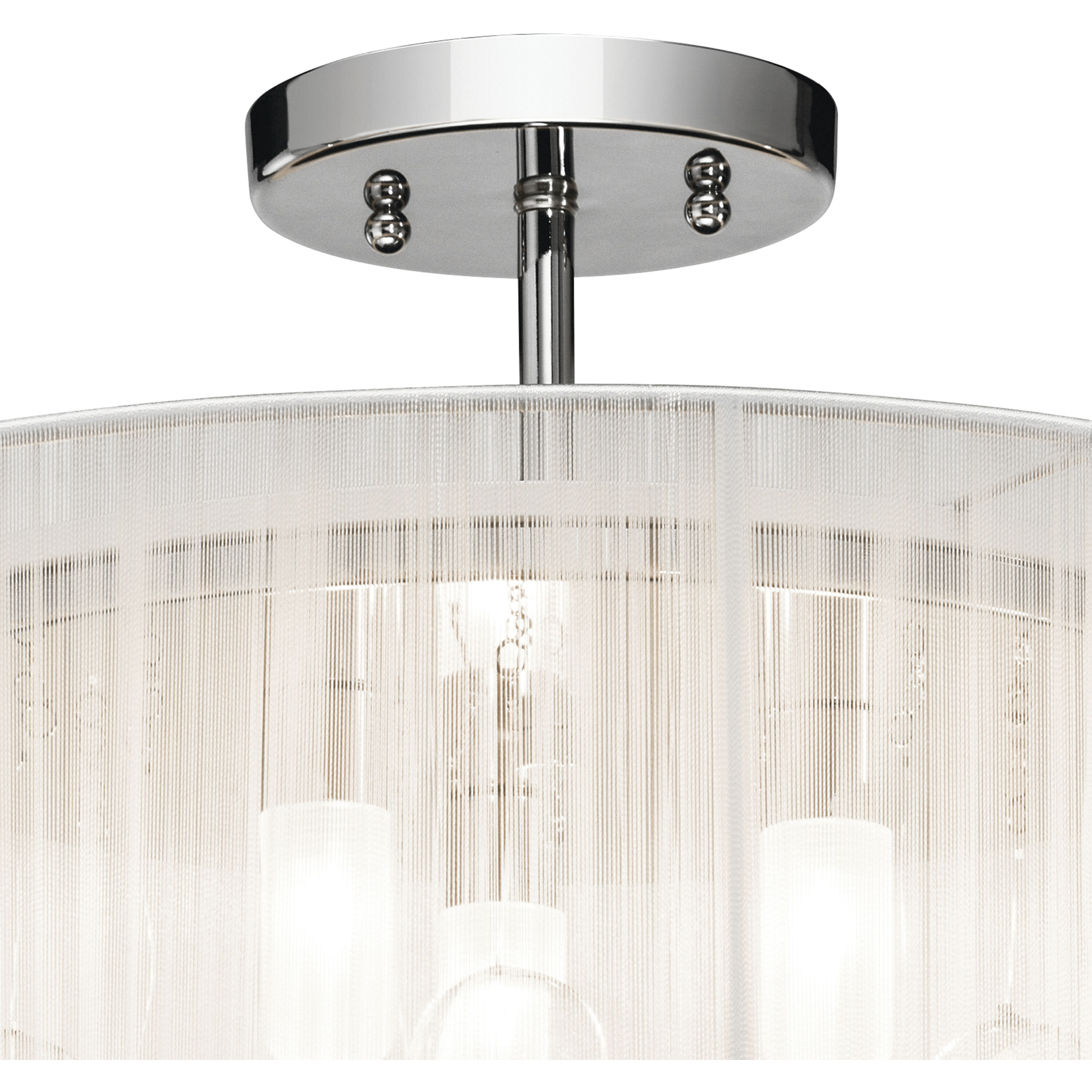 Imbuia 3 Light 16 inch Chrome Semi Flush Mount Ceiling Light