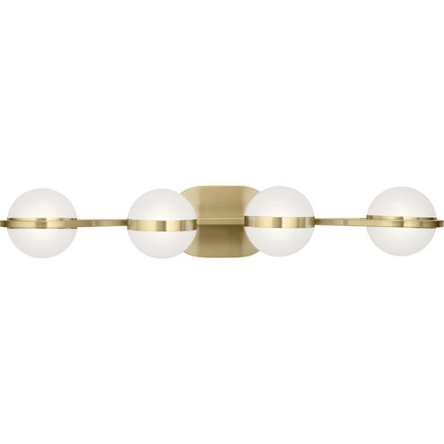 Brettin LED 30 inch Champagne Gold Bathroom Vanity Light Wall Light, 4 Arm