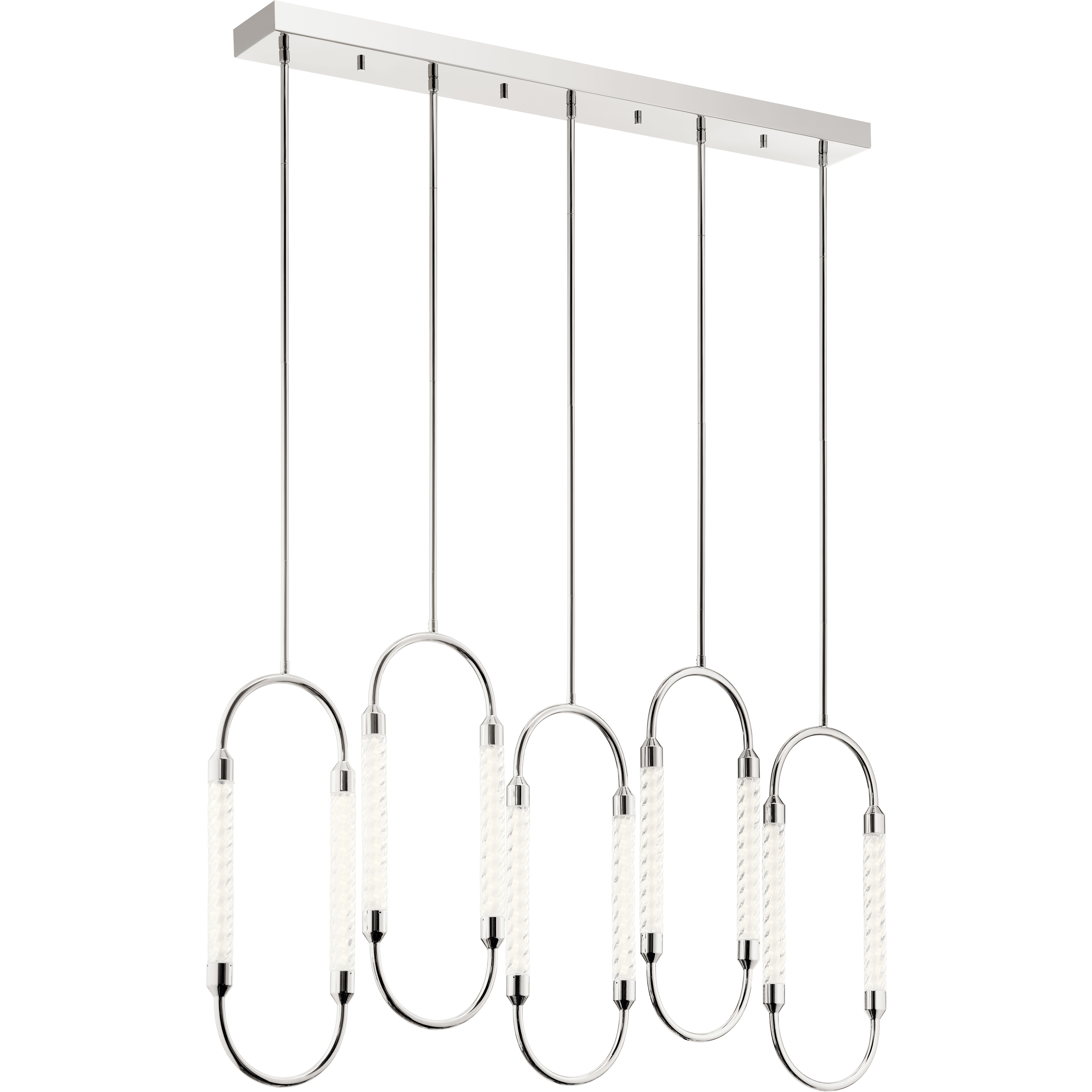 Delsey LED 9.5 inch Polished Nickel Chandelier Ceiling Light, Linear (Single)