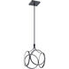 CIRI LED 14 inch Matte Black Pendant Ceiling Light in Chrome and White