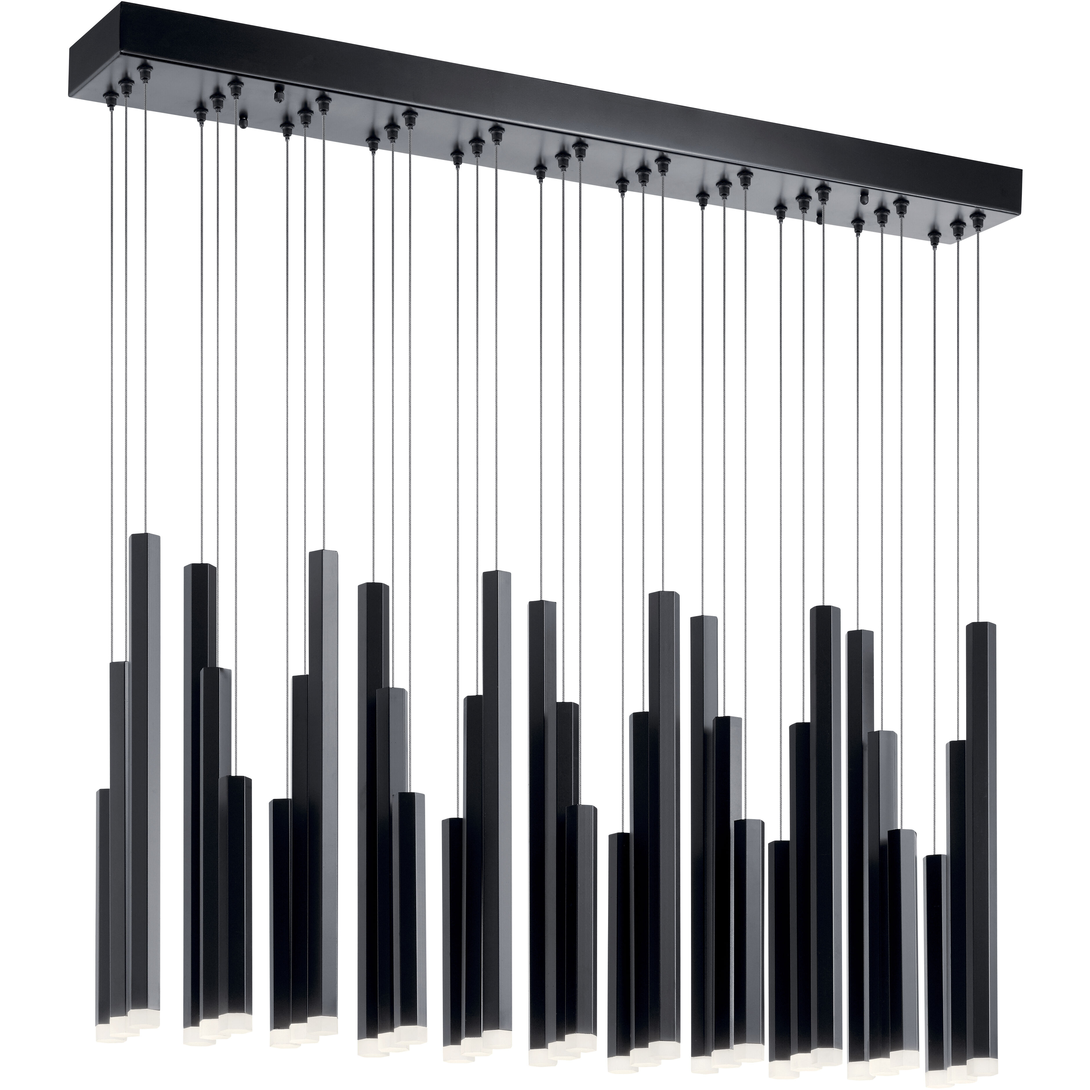 Soho LED 5 inch Black Chandelier Ceiling Light, Linear (Single)