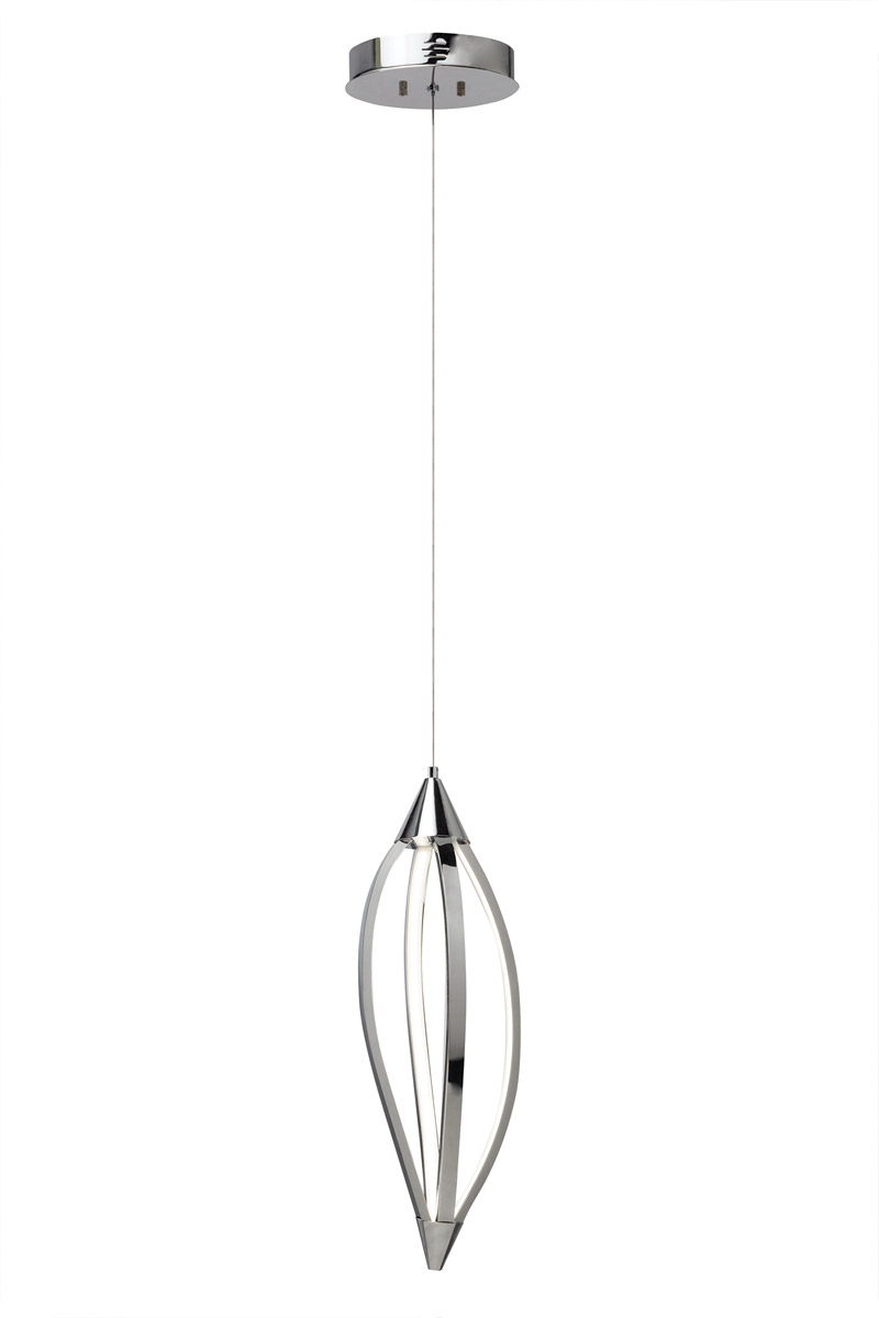 Meridian LED 7.75 inch Chrome Mini Pendant Ceiling Light