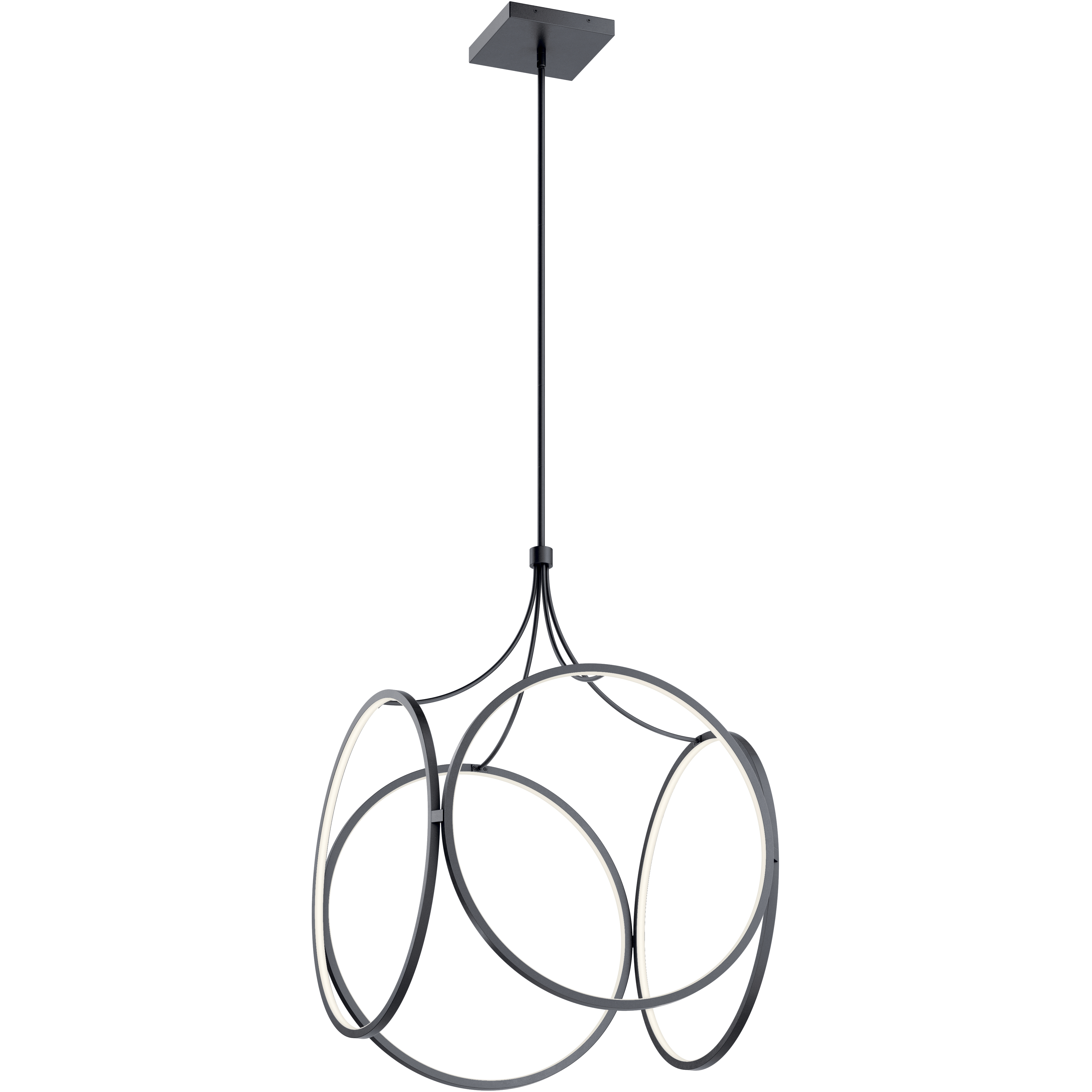 Elan 83348MBK CIRI LED 24 inch Matte Black Pendant Ceiling Light